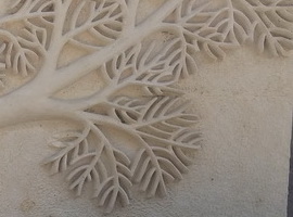 Carved Stone Panel - Tree Branches